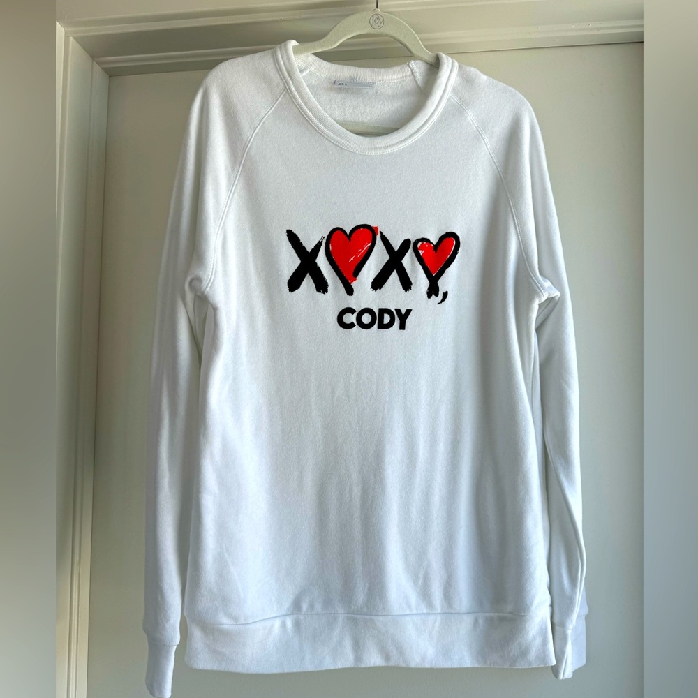Large Peloton White Sweatshirt Cody XOXO